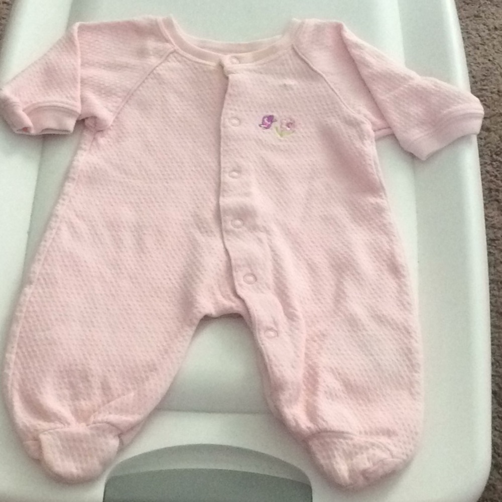 Light Pink with Flower Footed PJs